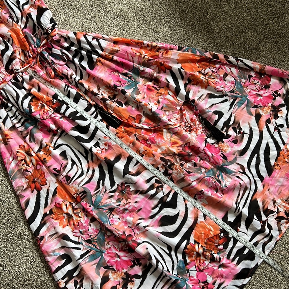 Jennifer Lopez Strapless Long Dress Tropical Sz 2X - Picture 4 of 11